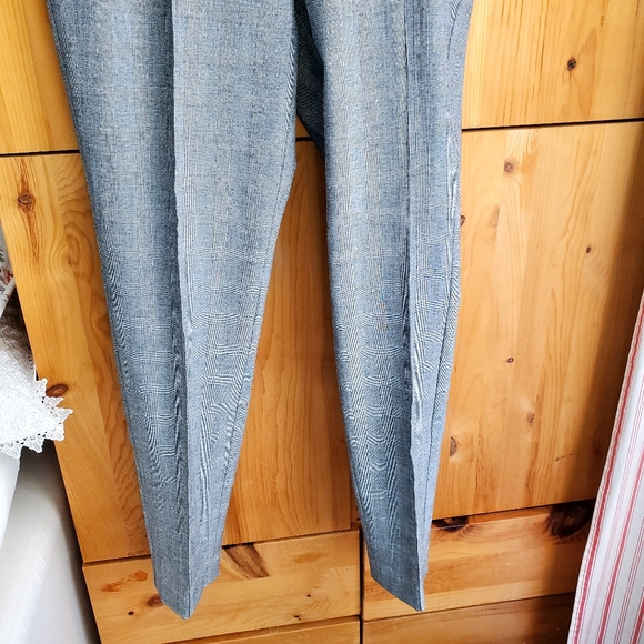 Talbots Women's Grey Subtle Check High Waist Skinny Ankle Dress Pants 8 - Picture 2 of 4